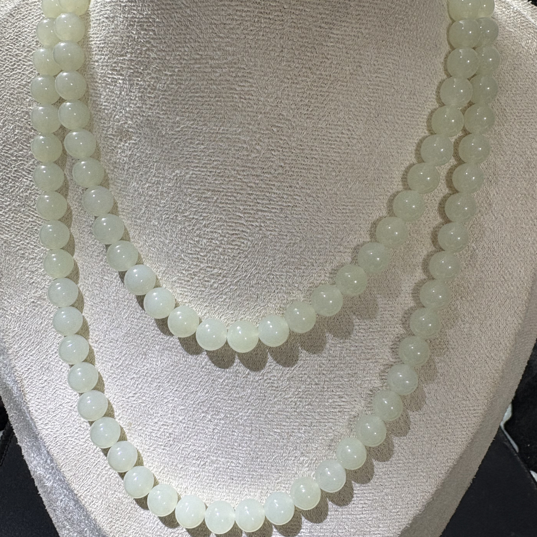 卡8于阗圆珠108高油润细腻精美长链百搭时尚