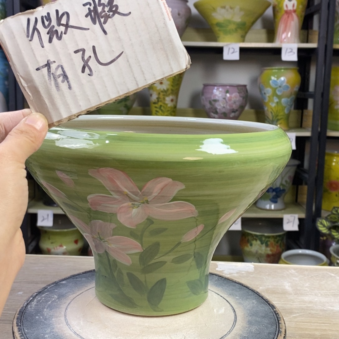 景德镇手工手绘陶瓷花盆