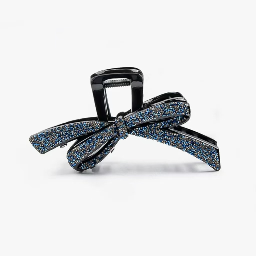 星河发夹新款闪耀盘发抓夹优雅气质蝴蝶结鲨鱼夹头饰1486