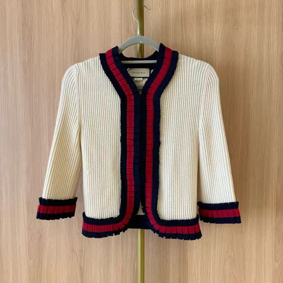 99新 GUCCI/古驰 su/白色宽松毛衣外套/86867933/代卖服务