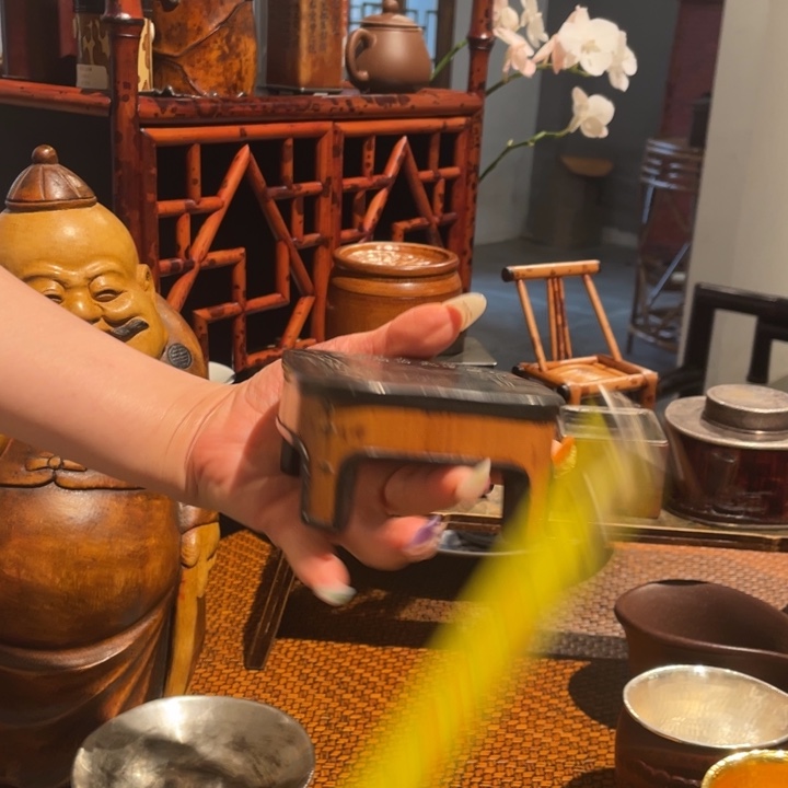 紫砂老竹制茶仓老竹制茶仓一**好楠竹古锡盖置