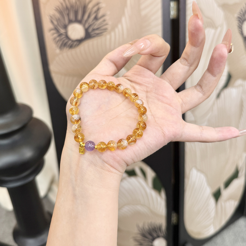 天然黄塔晶x紫水晶