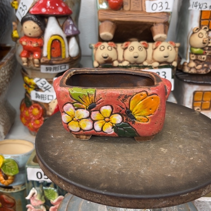 紫砂花盆粗陶材质多肉花盆