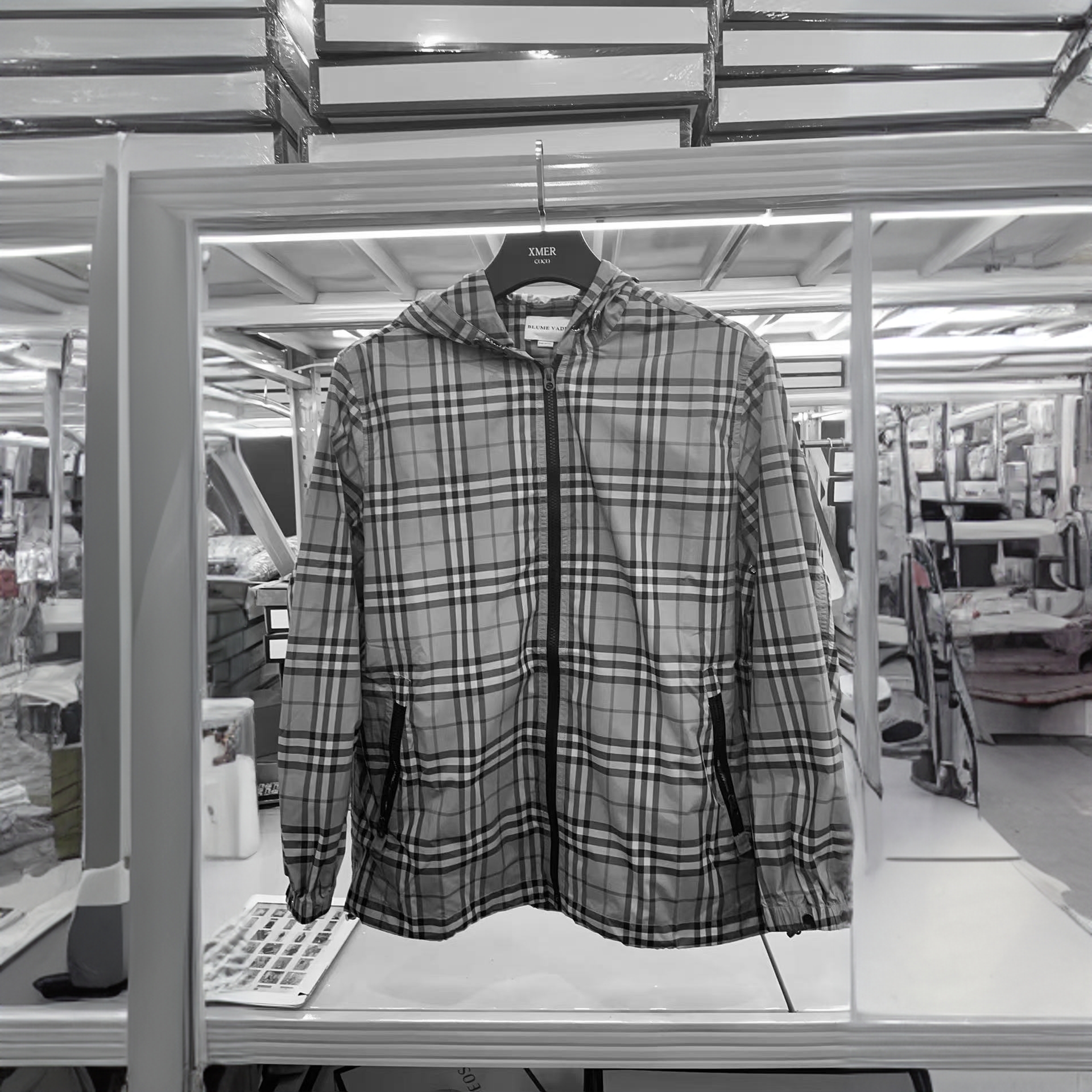 男女同款薄格子皮肤衣外套【115544】自