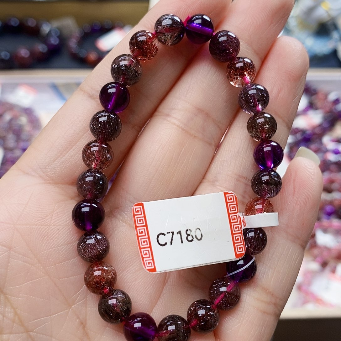 未镶嵌手链水晶7.6黑加仑超七C7180