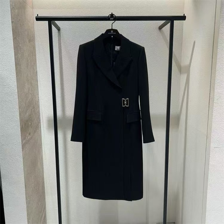 【905】轻职风纯色薄款外套双面黑色公主风法式