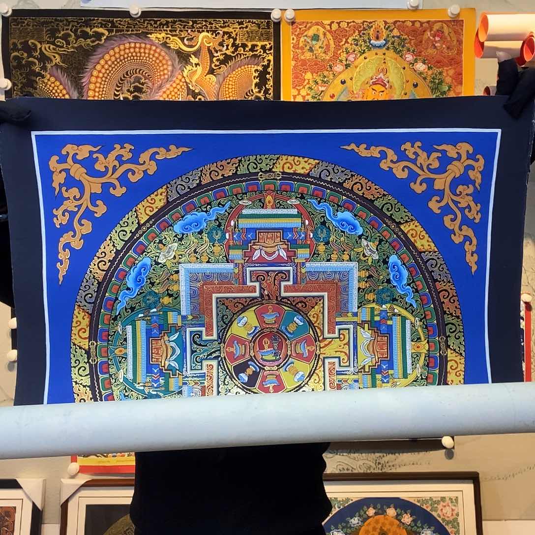 卷轴画纯手绘坛城唐卡50厘米左右