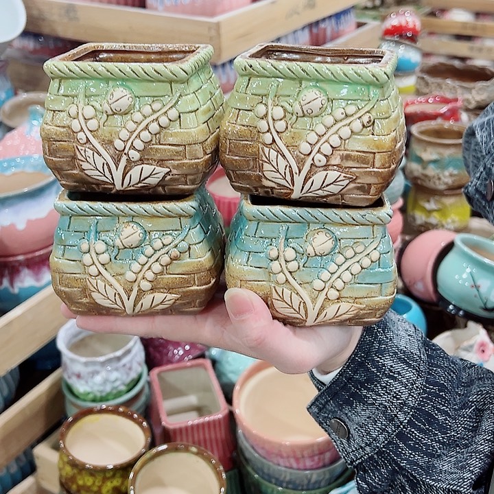 有孔，凑单福利满10元发货陶瓷多肉花盆！