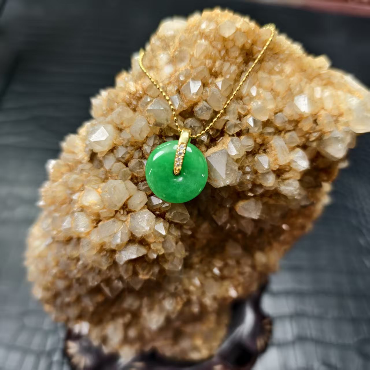 X20阳绿翡翠 平安扣 百搭