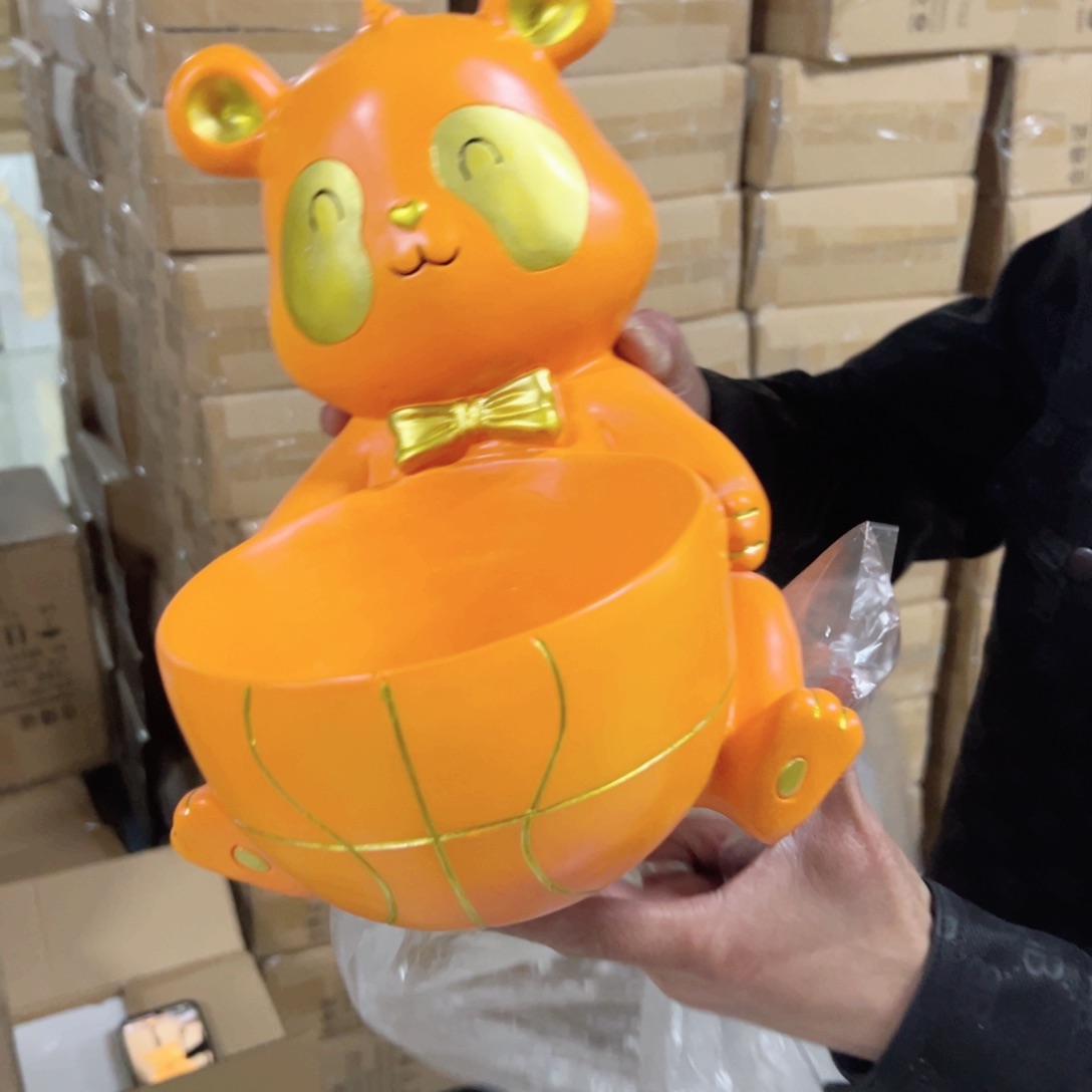 红陶红陶红陶红陶橙色熊猫抱球