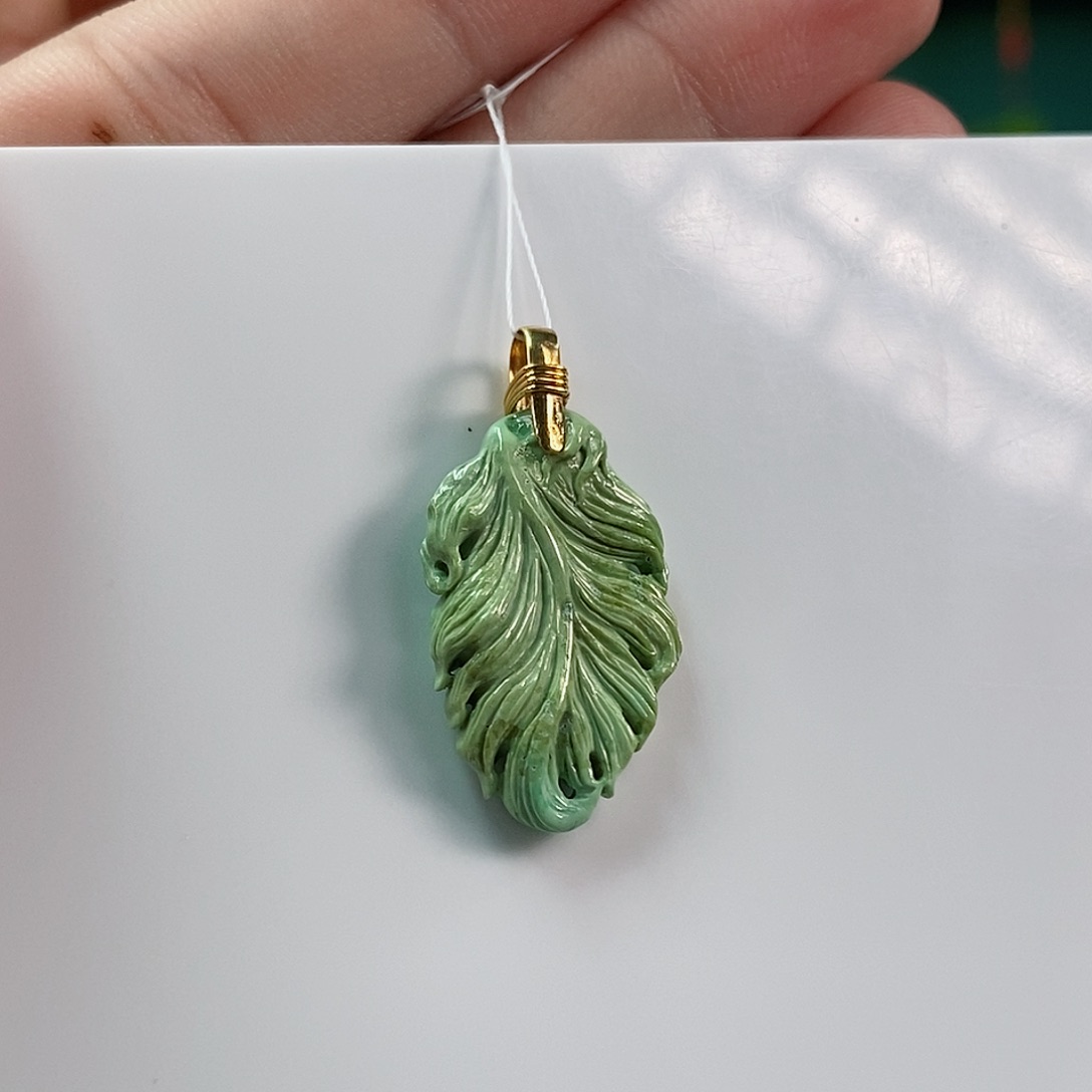 绿松石珠宝奇石18K金镶嵌