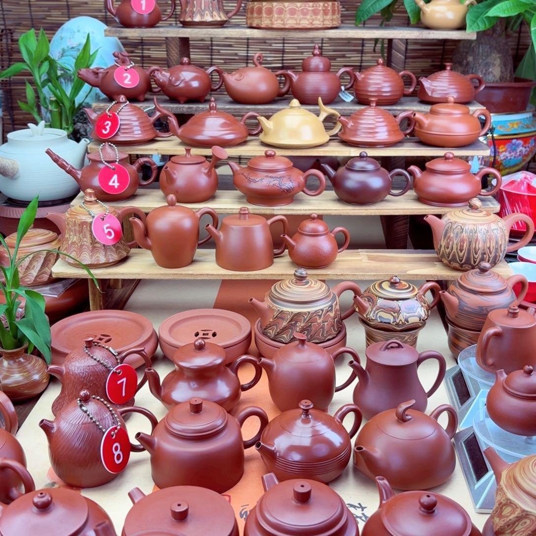 宏***金紫砂茶壶竹韵120 cc手拉