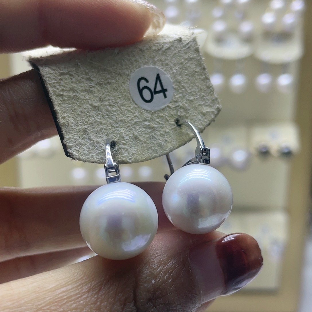 淡水珍珠耳饰银S925镶嵌