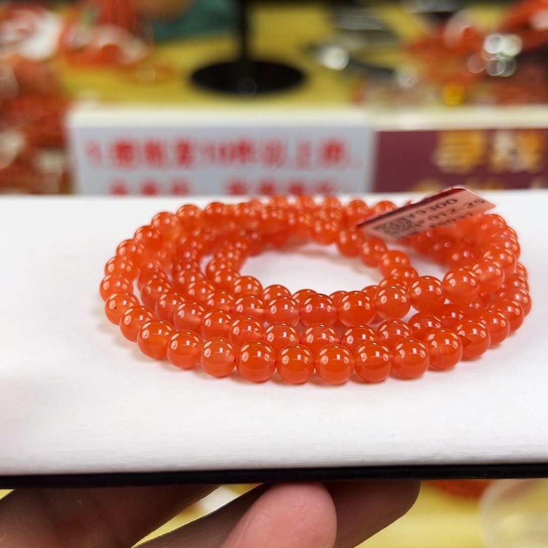 南红玛瑙未镶嵌买6mmmm滴水洞多圈保山南红