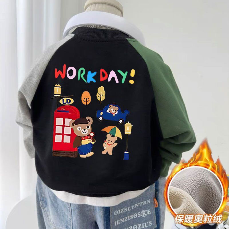 秋冬季爆款卫衣男港风美式印花圆领套头卫衣新款宽松休闲学生上衣