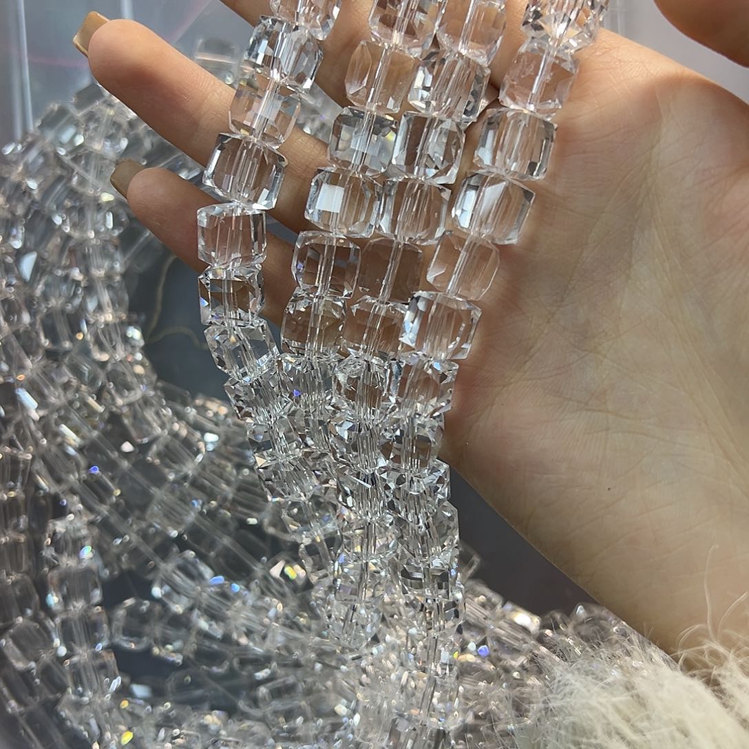 玛瑙/玉髓合金珠宝半成品白水方糖一条