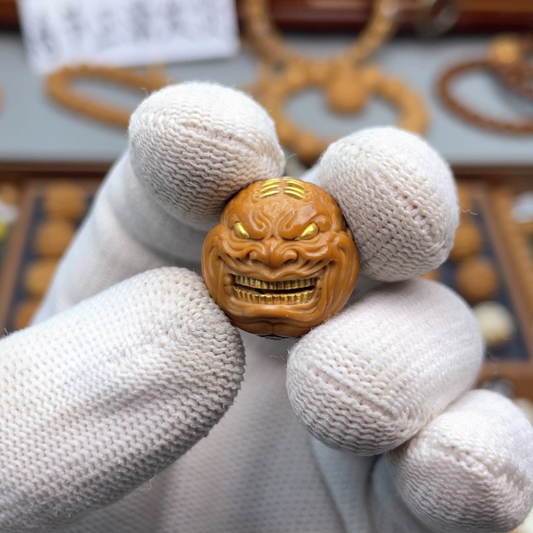 猴头核桃吊坠曌*满金大金牙恶僧