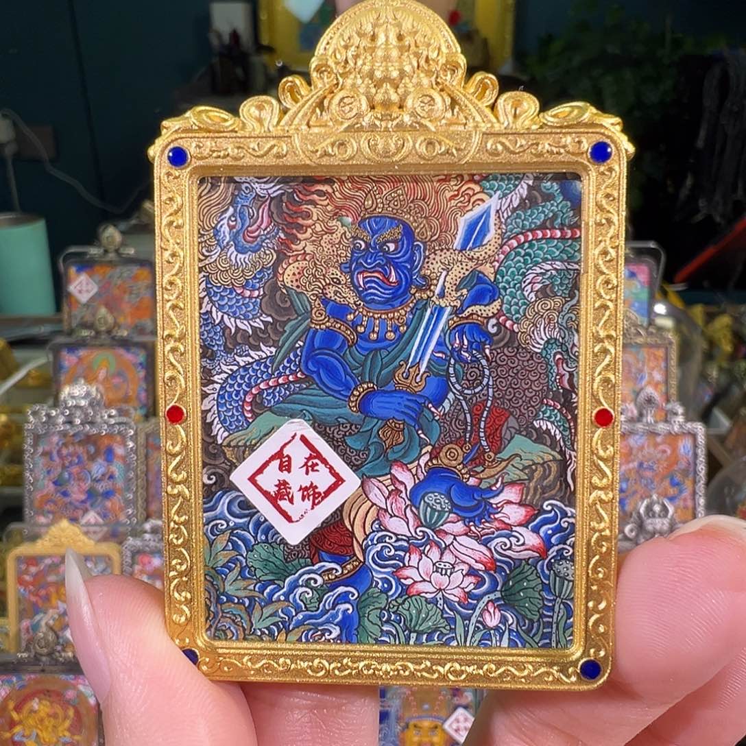 吊坠不动明王热贡纯手绘唐卡