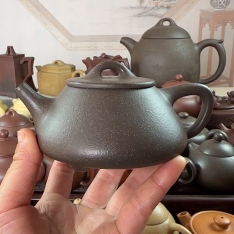 紫砂茶壶梨皮天青220cc