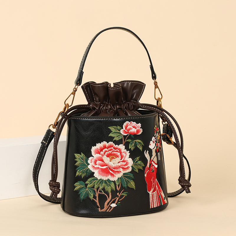 斜挎包女新款国风时尚刺绣牡丹女士小包手提包美人花旦女包单肩包