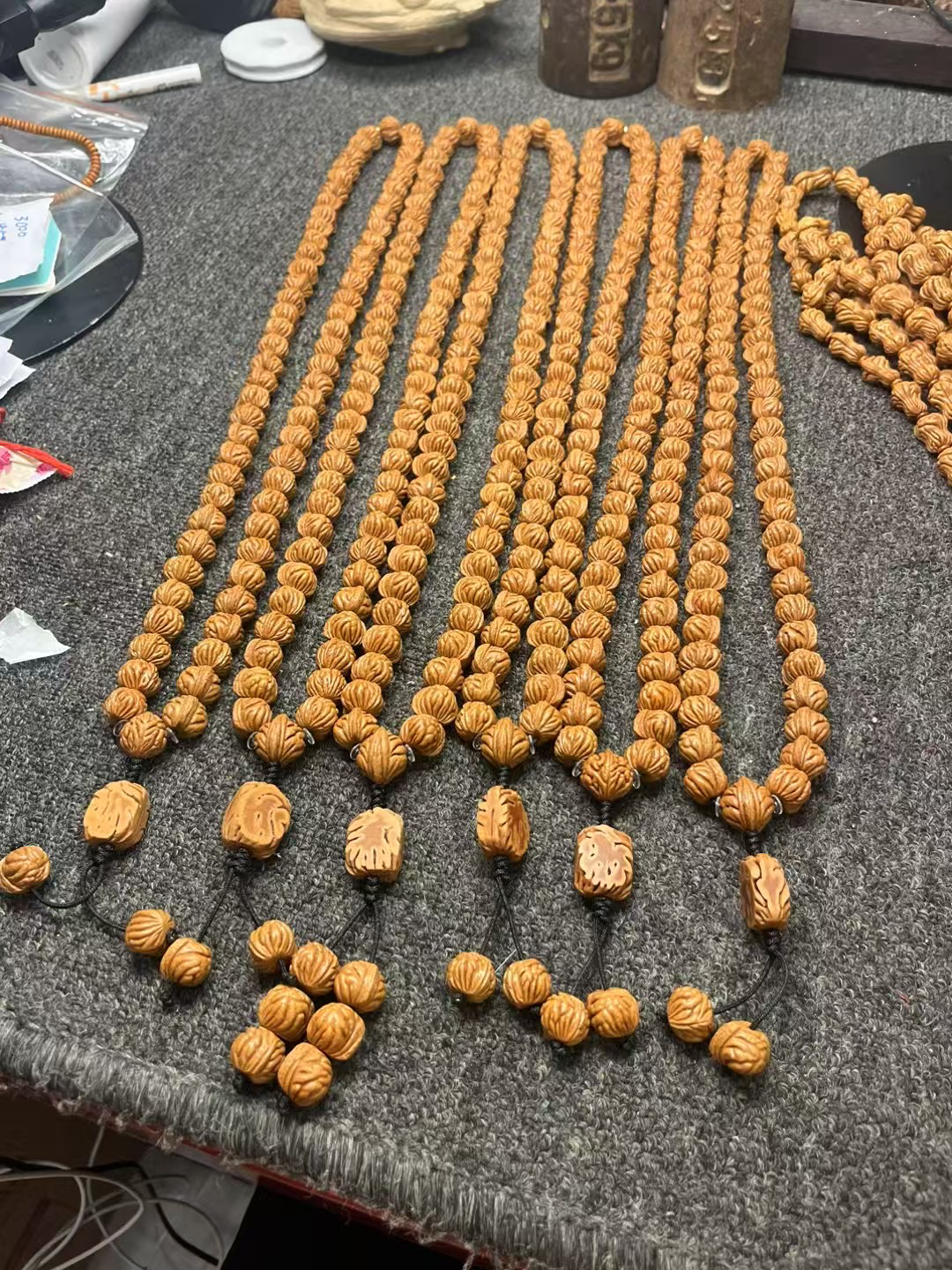 龙纹桃核批发，金蝉纹桃核66颗脖挂尺寸14