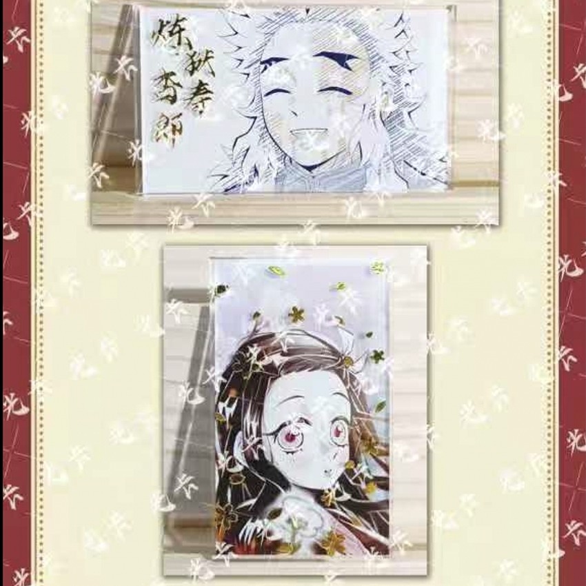 光卡文创鬼灭之刃烫金线稿亚克力 收藏卡（代拆)