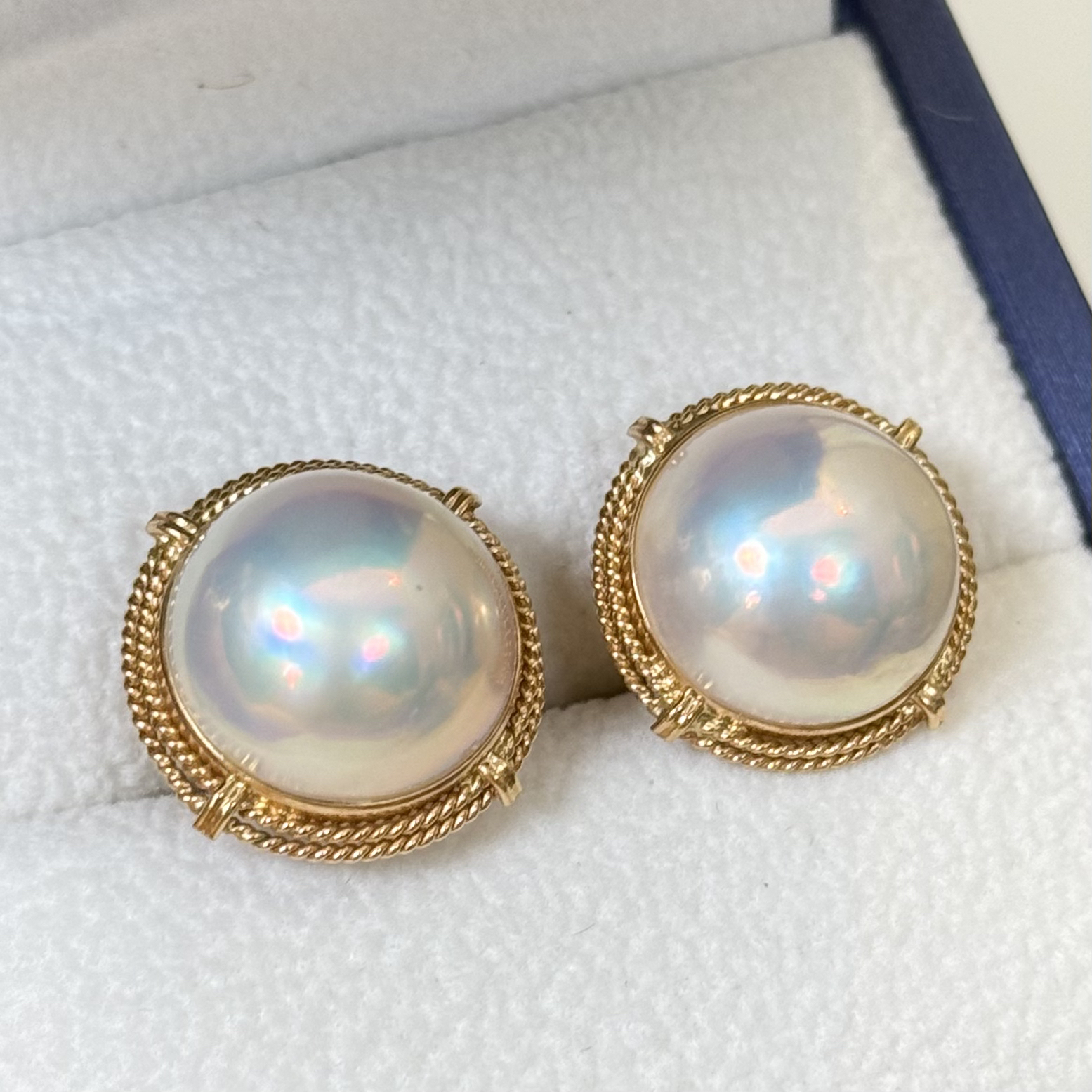 马贝珍珠16-17mm耳夹款18k