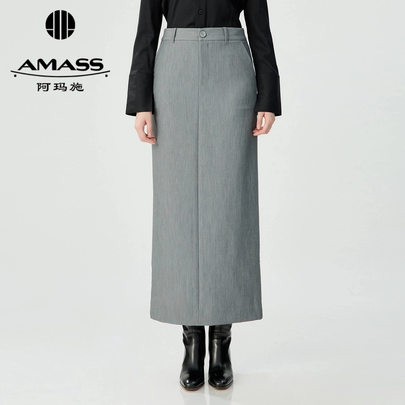 AMASS/阿玛施春夏百搭优雅高腰中长款气质修身显瘦半身裙5200472