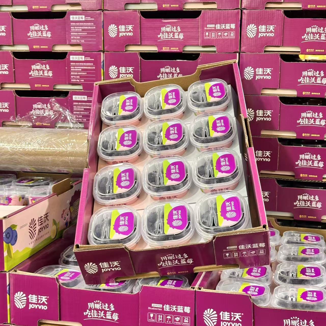 云南佳沃蓝莓杯18+型号每杯60克一箱12盒当季新鲜甜脆可口纯脆甜孕妇水果云南省