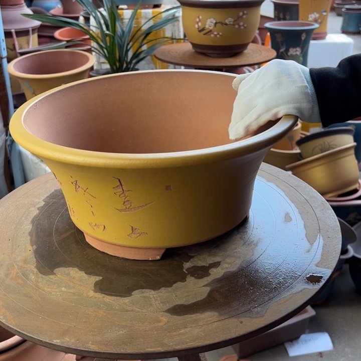 紫砂宜兴紫砂花盆33黄票口