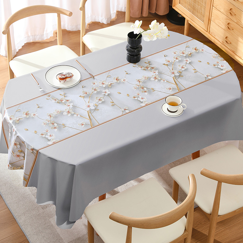 本知桌布免洗防水防油防烫餐桌台布桌垫椭圆形茶几轻奢高级感新款