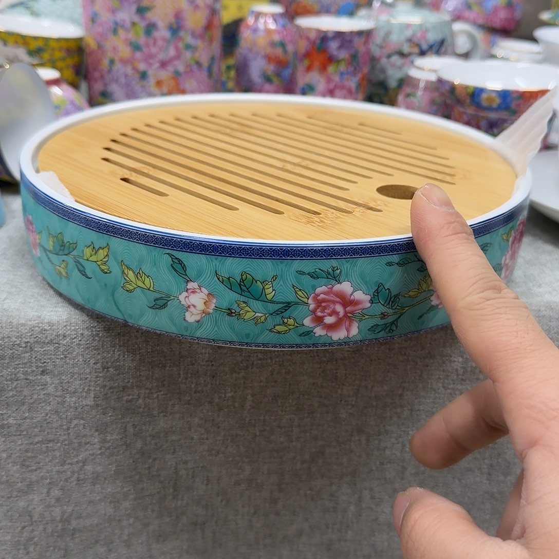 绿法郎茶盘一个陶瓷