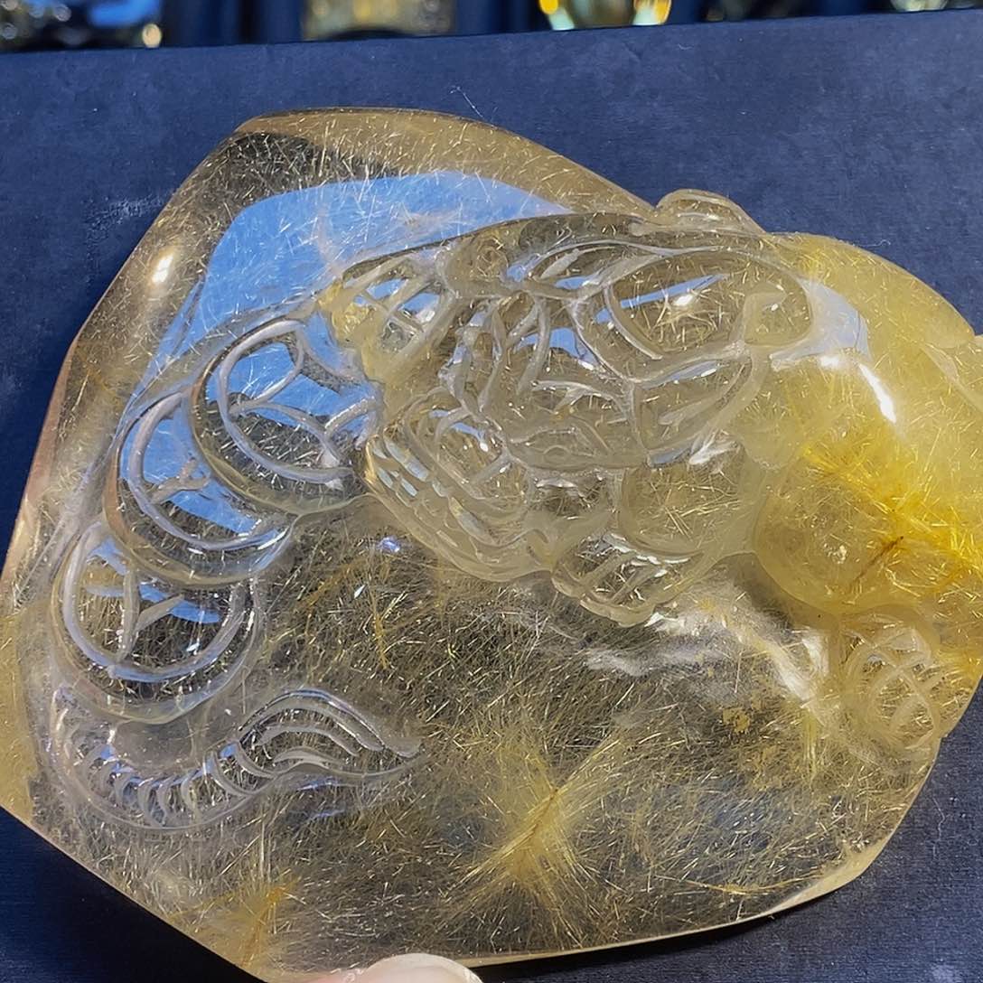 摆件未镶嵌水晶天然发晶貔貅钱串子摆件