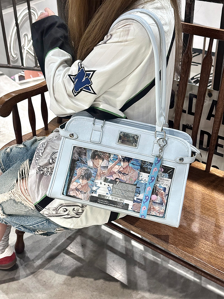 【伯爵红茶】呜咚小铺原创百搭斜挎透明小食量吧唧二次元痛包包女