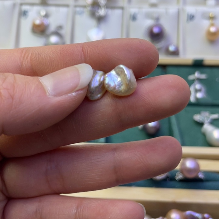 淡水珍珠耳饰银S925镶嵌