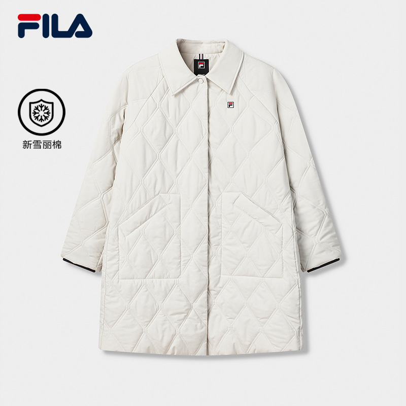 Fila/斐乐女士新款【新雪丽棉】中长款运动休闲棉服外套F11W618908F