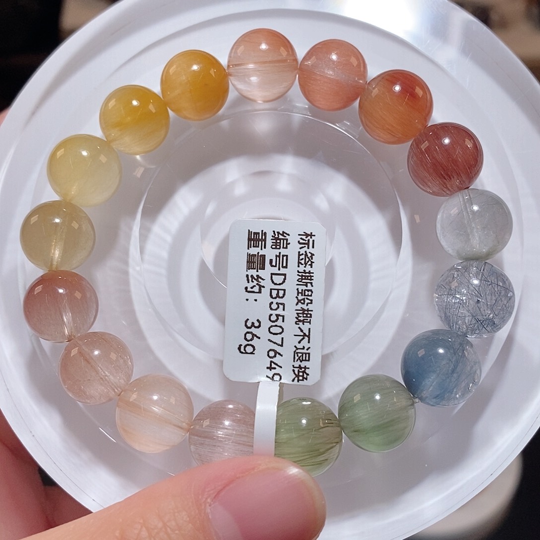 水晶手链未镶嵌F彩兔毛11.2