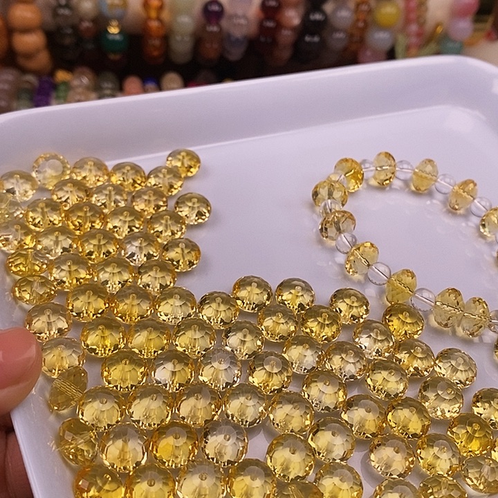 未镶嵌卡10x6黄水晶15个玛瑙/玉髓