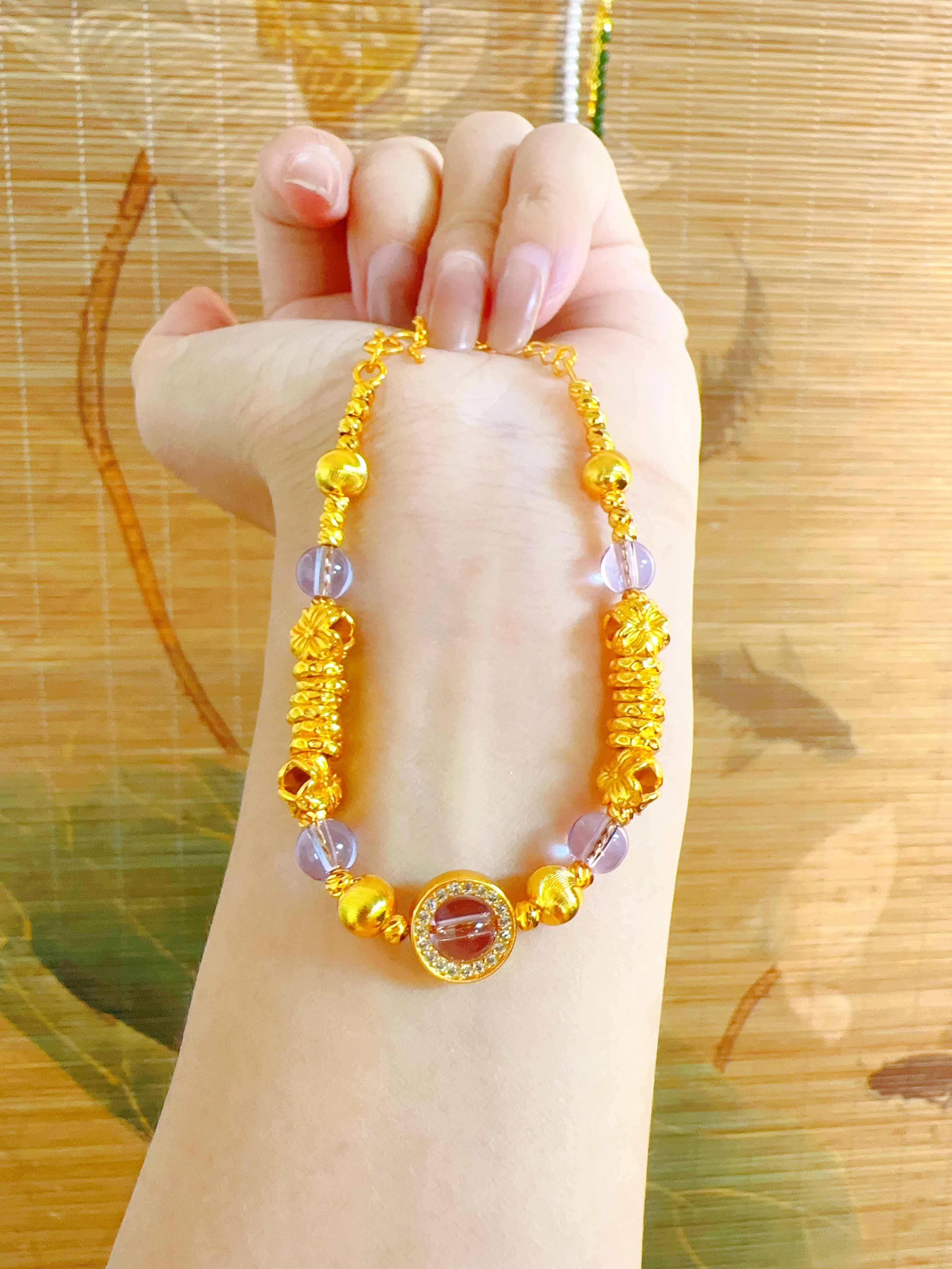 紫色水盘缠手链20279