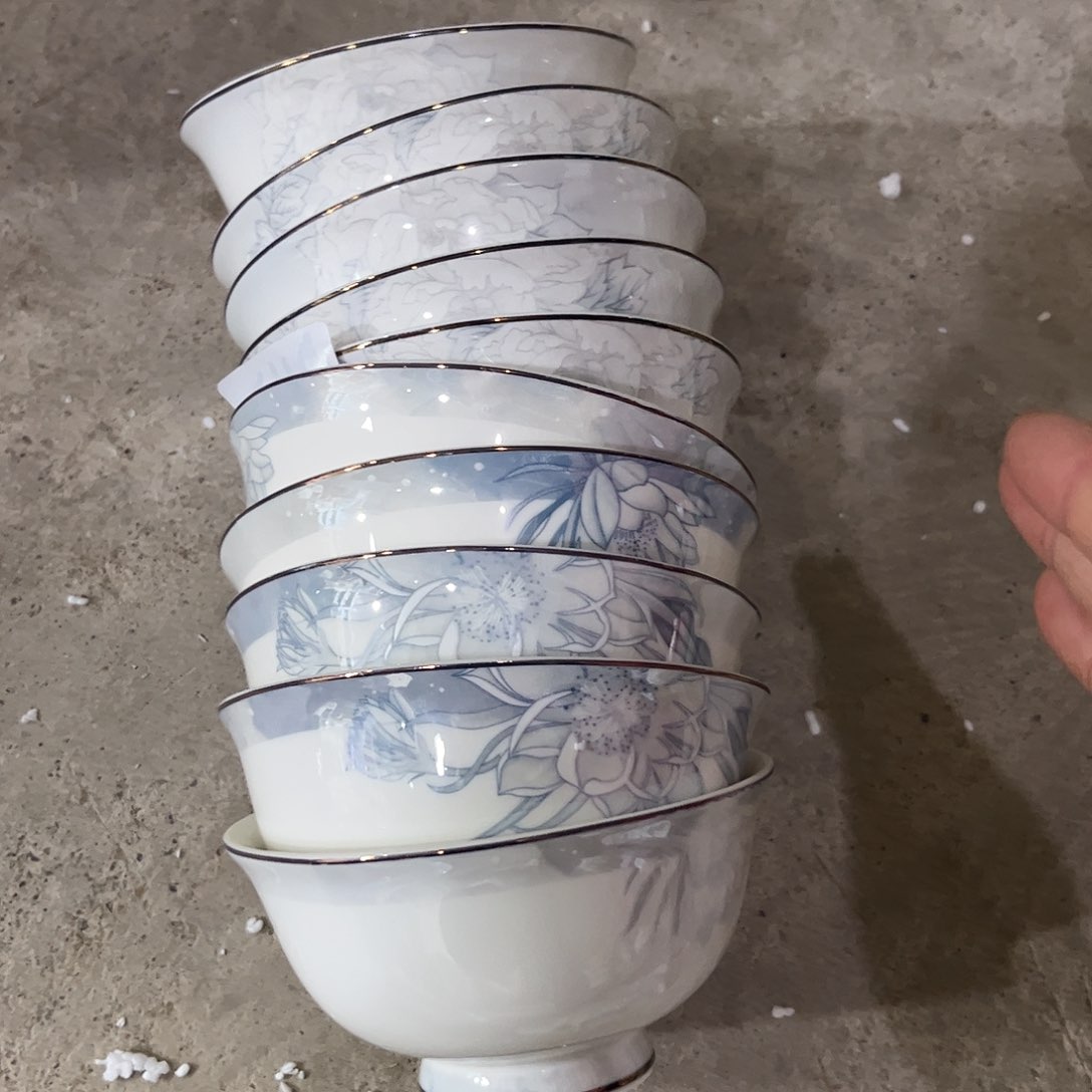 瓷片混搭4.5寸碗十个微瑕