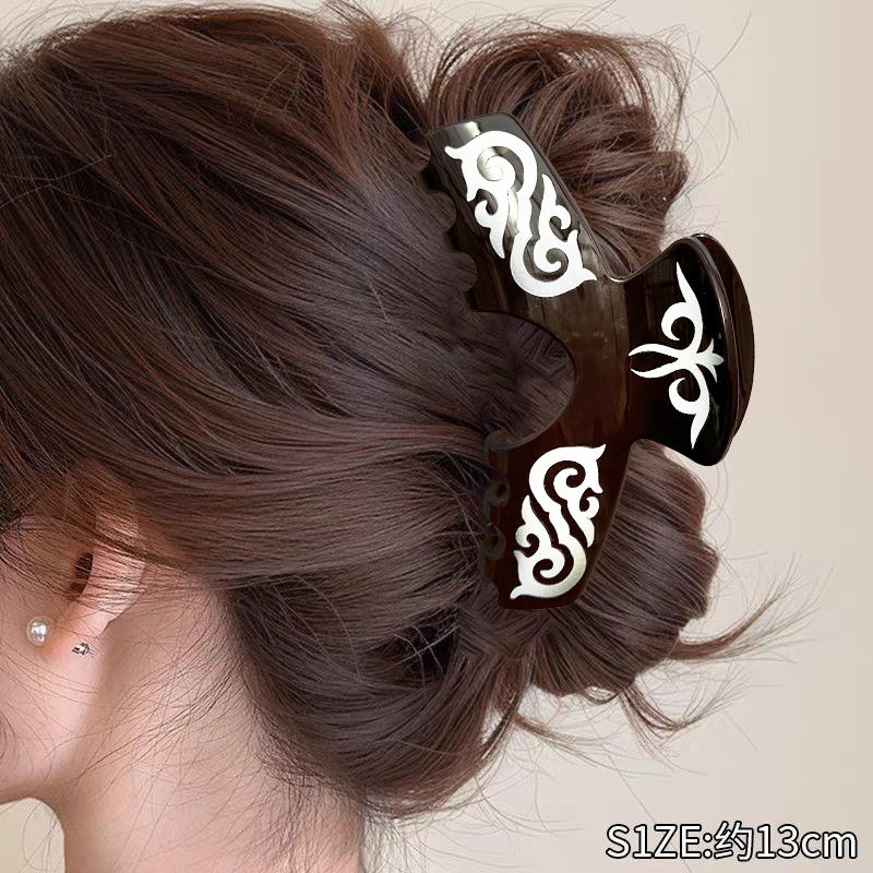 法式高级感中弧形抓夹女2025新款鲨鱼夹组合装混搭耐用哈萨克风格