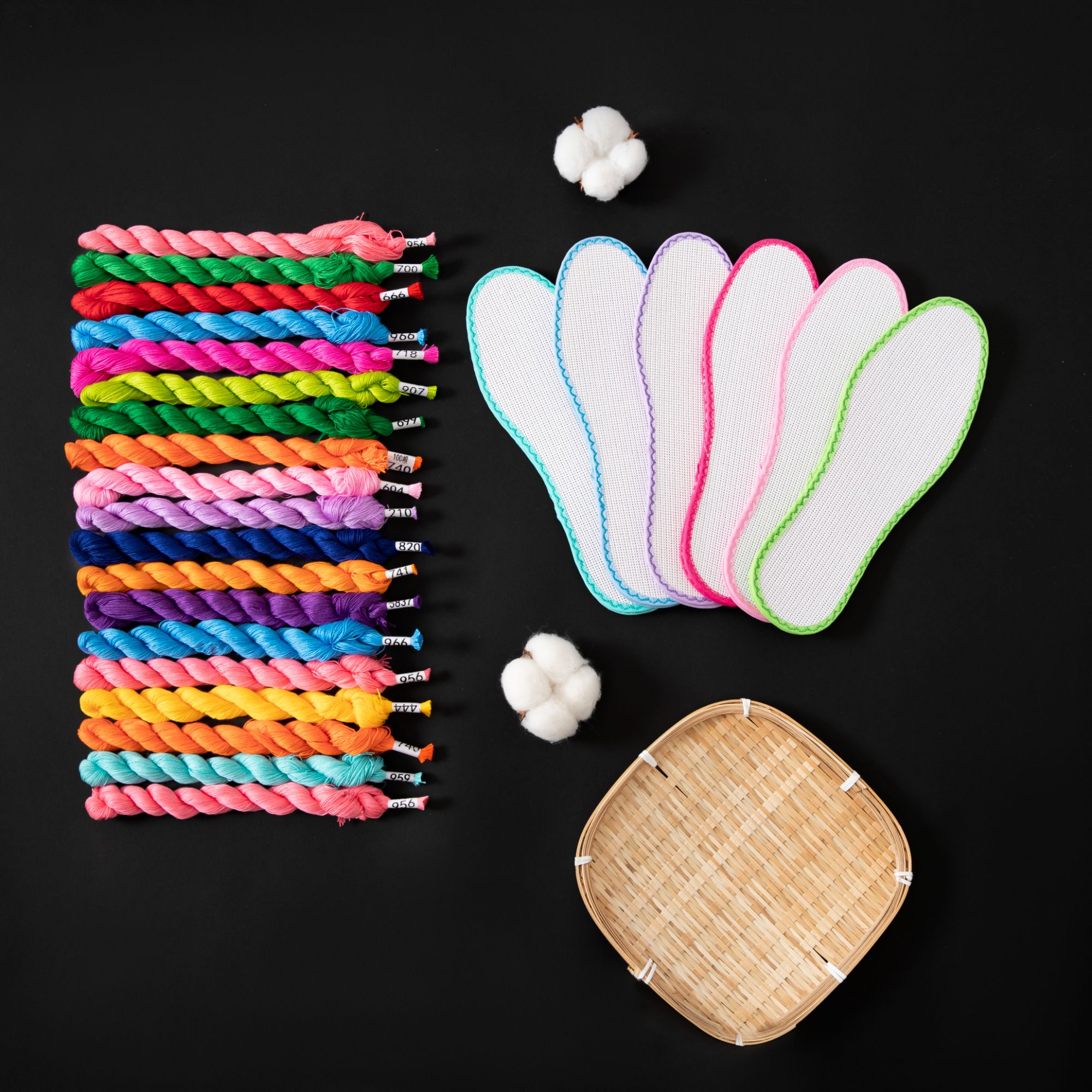 【纯色线+精密鞋垫】高档七层纯棉布100%十字绣鞋垫白板