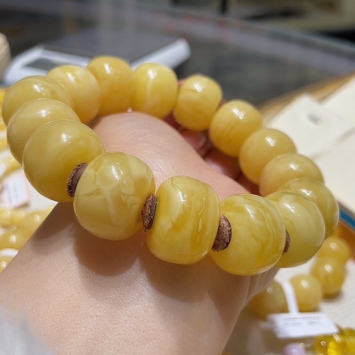 蜜蜡手串未镶嵌敬*河