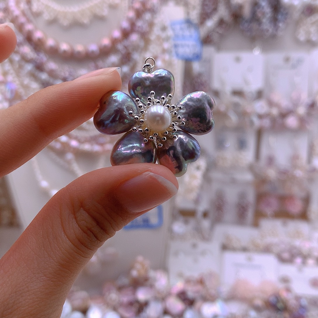 淡水珍珠未镶嵌耳饰吊坠