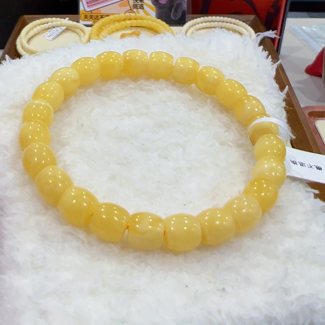 蜜蜡手链未镶嵌8.5m 满蜡直切手串全品