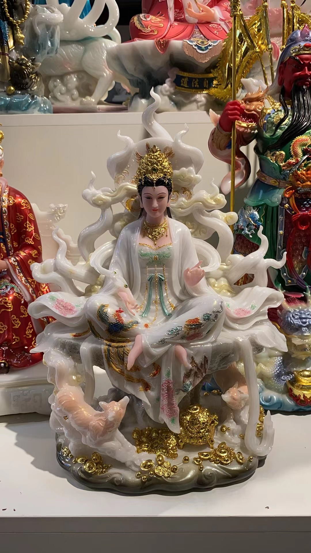16寸仿瓷工艺九尾摆件