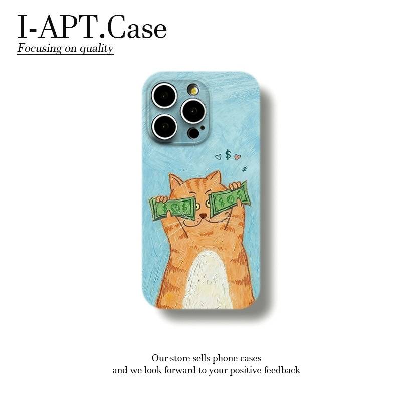 拿钱遮眼橘猫菲林软壳适用iPhone苹果17手机壳华为oppo小米vivo新