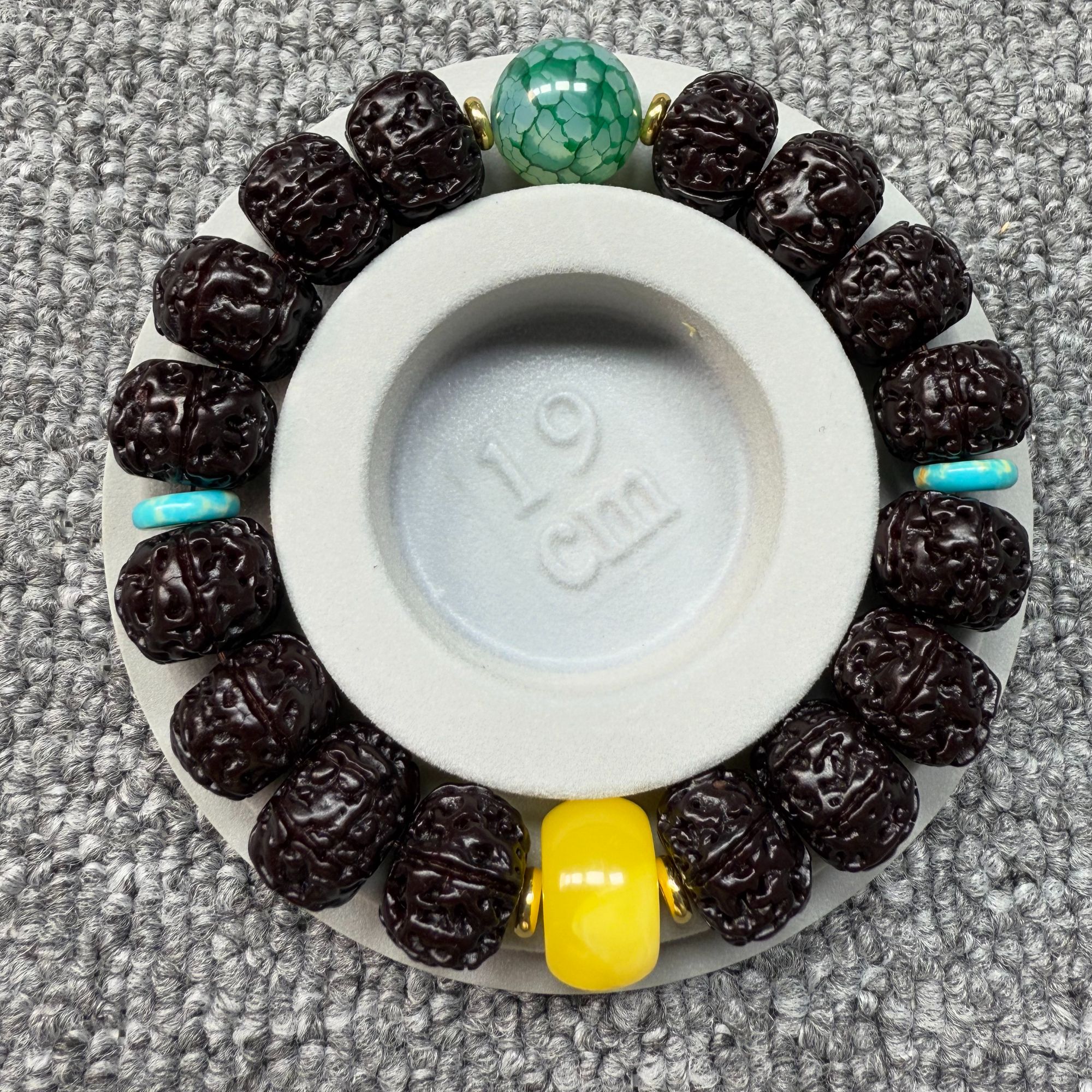 黑金刚手串14-15尺寸  6瓣籽 藏式直切   双龙纹