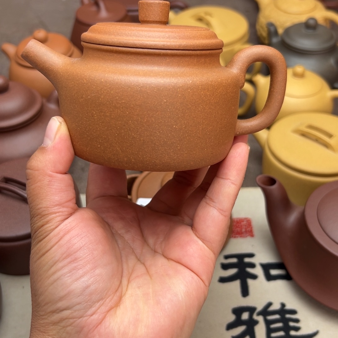 茶壶紫砂黄降坡半手工220cc左右不挑毛病