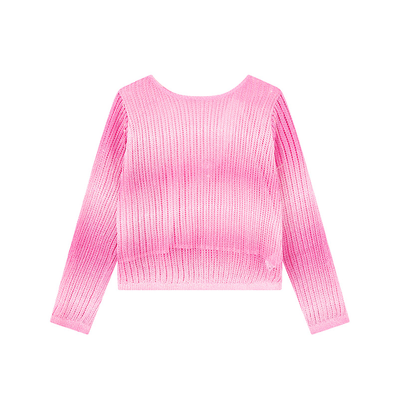 【小花专属】时尚渐变晕染条纹针织衫N2545